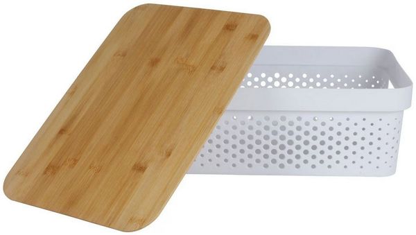 sesua Aufbewahrungsbox Aufbewahrungskorb mit Bambusdeckel & Lochmuster Kiste Ordnung