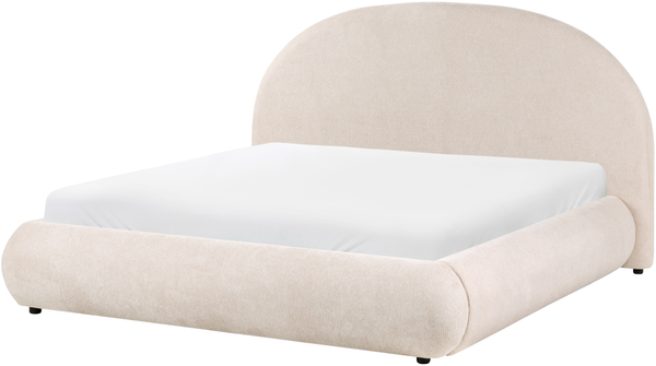 Bett mit Stauraum Stoff GRASSE 160 x 200 cm Hellbeige
