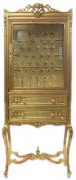 Casa Padrino Barock Vitrine Gold ModF3 - Vitrinenschrank