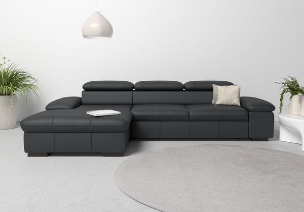 Home affaire Ecksofa Alberto L-Form, mit Kopfteilverstellung, wahlweise mit Bettfunktion