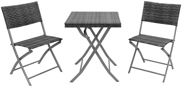 HTI-Living Sitzgruppe Tischgruppe Siggi, (Set, 3-tlg, 1 Tisch, 2 Stühle), Klapptisch Klappstühle Balkonmöbel