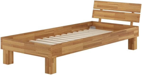 Erst-Holz Holzbett Eiche massiv Einzelbett Futonbett 100x200 Jugendbett Bettgestell mit Rollrost 60. 88-10