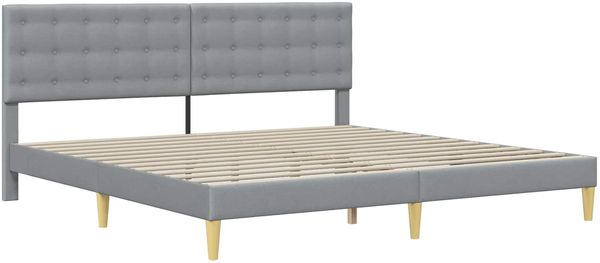 vidaXL Bettrahmen mit Kopfteil Hellgrau 200 x 200 cm Stoff 42027815 Bild 3