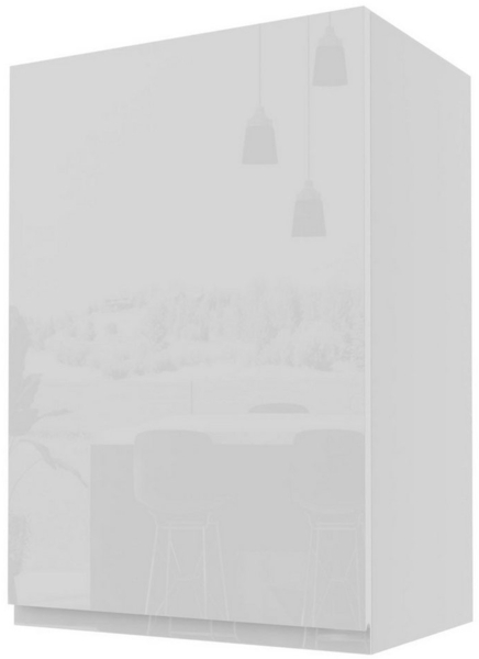 Küchenschrank Hängeschrank 50cm Korpus- und lackierte FrontFarbe: RAL 9003 signalweiß Hochglanz / weiß (FL-W2/50)