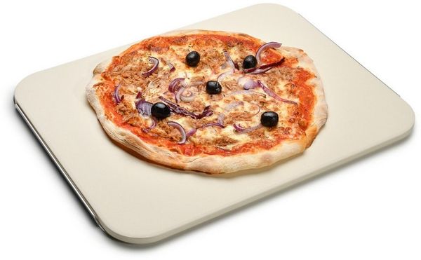 TAINO Pizzastein, (Set mit Blech), Cordierit, hitzebeständig, mit Servierblech aus Aluminium