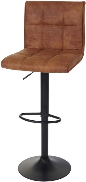Barhocker HWC-B13, Barstuhl Tresenhocker, Wildlederimitat MVG-zertifiziert ~ vintage hellbraun