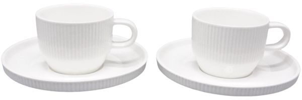 Dieter Knoll Tassenset, Porzellan weiß, 4-tlg Set mikrowellengeeignet