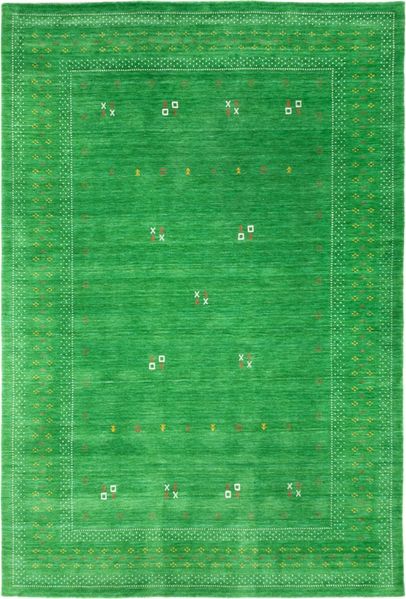 Gabbeh Teppich - Loribaft Softy - LuxeWeave 400 x 300 cm - grün