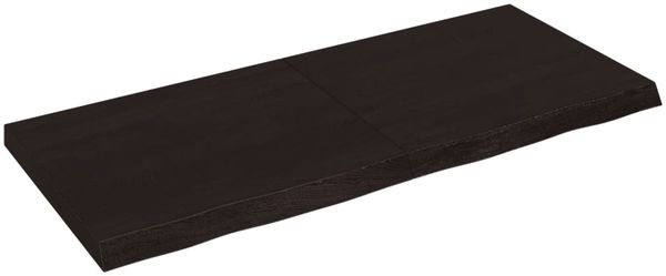vidaXL Tischplatte Dunkelbraun 140x60x(2-6)cm Massivholz Eiche 3156445