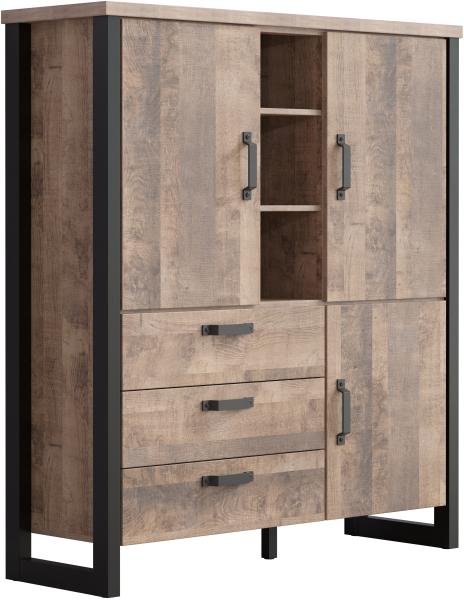 Highboard Emile in Eiche Tabak 138 x 155 cm