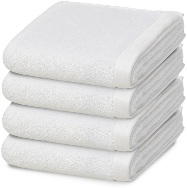 Vossen Vegan Life 4 tlg. Frottier-Set - 4 X Gästetuch (40 X 60cm) - 580 g/m2 - Weiß