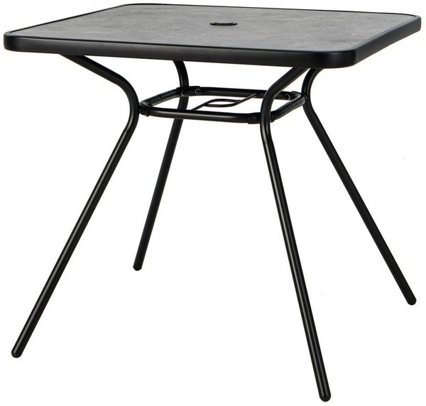 COSTWAY Gartentisch Bistrotisch, mit Schirmloch, 80cm quadratisch