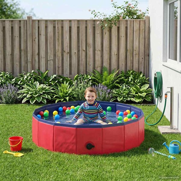 vidaXL Kinder Schwimmbecken Rot Ø 80 x 20 cm 3416315