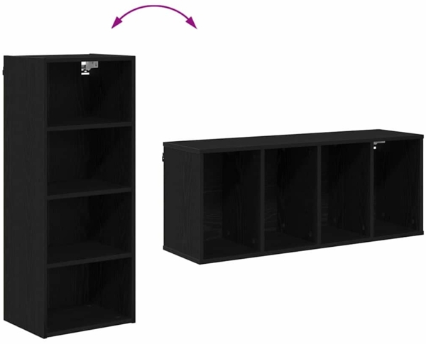 vidaXL Hängeschrank Riga Schwarz Eichen-Optik 40 x 29,5 x 100 cm 884467 Bild 9