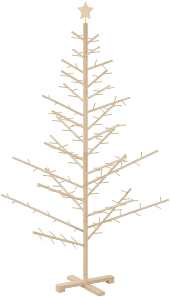 vidaXL Holz Weihnachtsbaum mit Ständer Natur 180 cm Massivholz Kiefer 42018057 Bild 1