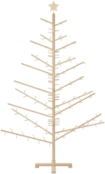 vidaXL Holz Weihnachtsbaum mit Ständer Natur 180 cm Massivholz Kiefer 42018057 Bild 4