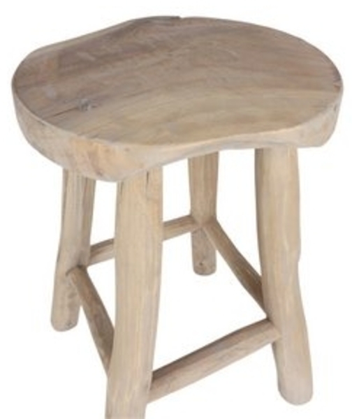 Rustikaler Teakholz Beistelltisch, Natur, 30 cm Bild 6