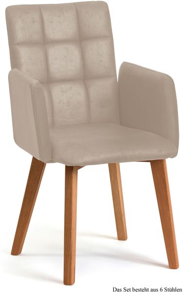 Armlehnstuhl (6er-Set) Dareia 52x91x60 Eiche geölt/Natur