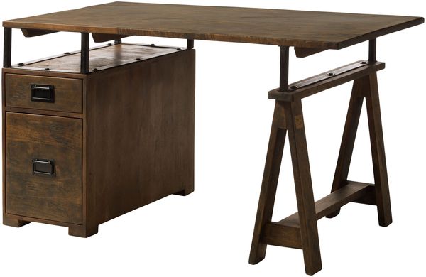 Schreibtisch Mango 140x78x80 braun lackiert RAILWAY #429