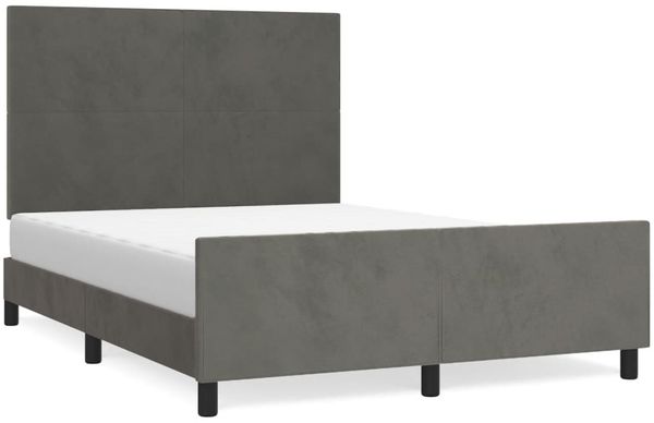 Doppelbett, Bettgestell Modernen ohne Matratze Dunkelgrau 140x200 cm Samt d2215e