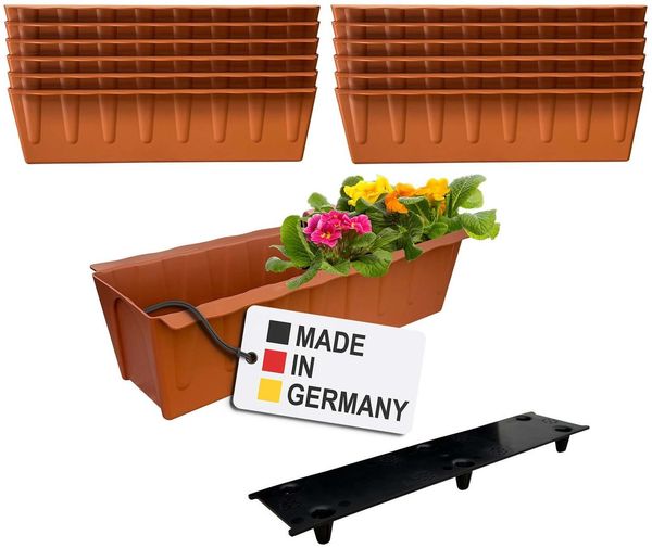 BURI Euro-Paletten Blumenkästen-Einsätze inkl. Bewässerungsmatte | 37,3cm | Pflanzkasten für Europalette Palette | Balkonkasten | Blumentopf | aus stabilen Kunststoff | Made in Germany