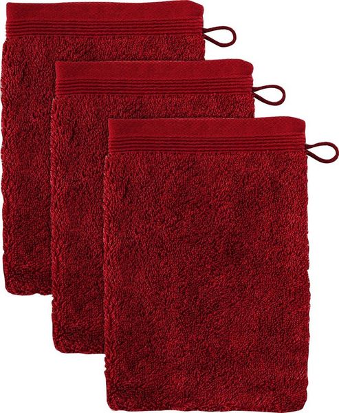 möve Superwuschel Waschhandschuh 15x20 cm aus 100% Baumwolle, ruby 3er Set Bild 2