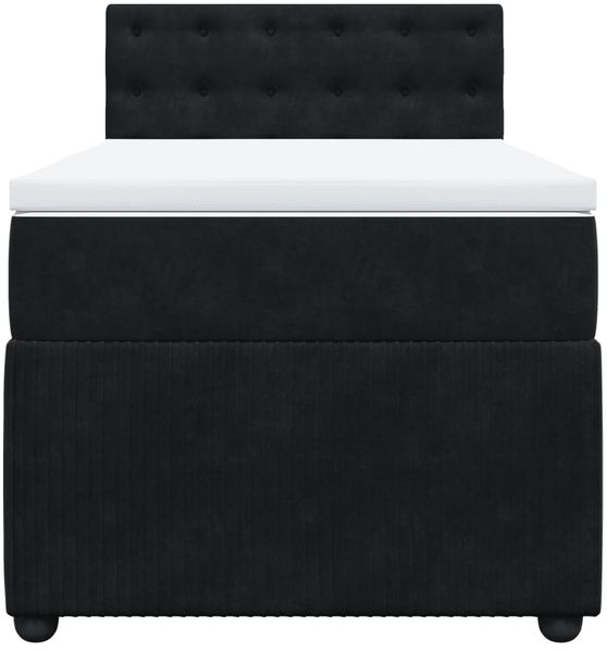 vidaXL Boxspringbett mit Matratze Schwarz 90x190 cm Samt 3289916 Bild 6