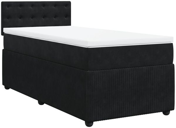 vidaXL Boxspringbett mit Matratze Schwarz 90x190 cm Samt 3289916 Bild 3