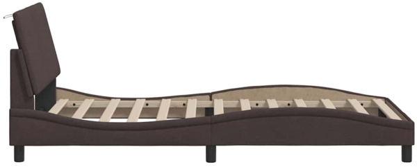 vidaXL Bettgestell ohne Matratze "Hanko" Dunkelbraun 100x200 cm Stoff 3310373 Bild 7