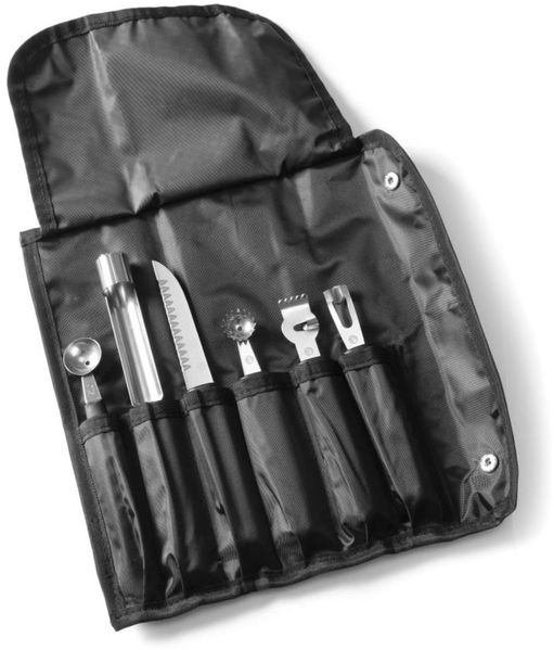 HENDI Dekoriermesserset - 6-teilig, Schwarz, 280x100x(H)50mm