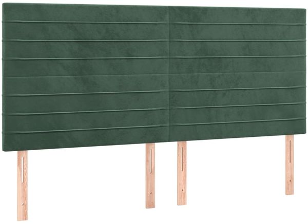 vidaXL Boxspringbett mit Matratze Dunkelgrün 200x200 cm Samt, Härtegrad: H2 [3132762] Bild 5