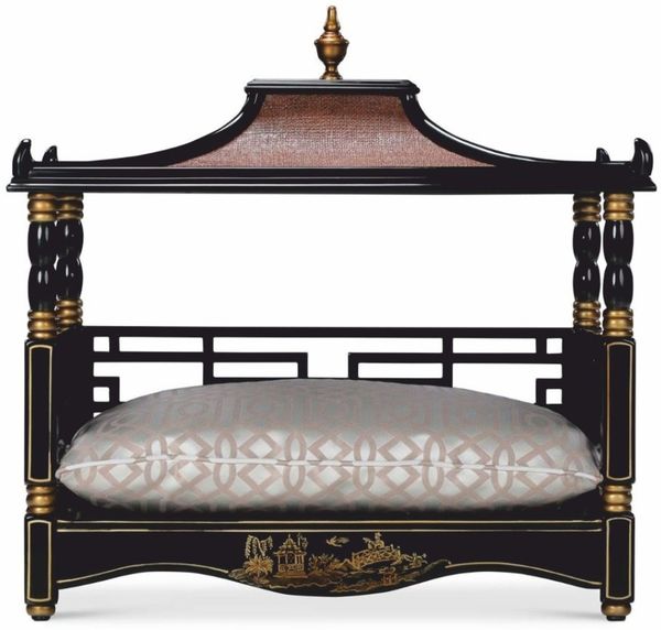 Casa Padrino Luxus Barock Hundebett im orientalischen Stil Schwarz / Gold