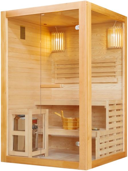 Sanotechnik Finnische Sauna 'PANORAMA', Holz, 130x120x200 cm
