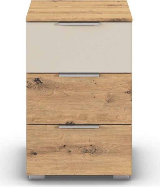 OTTO home Nachtkommode Nachttisch Nachtschrank Schubladen Sideboard Schubladenkommode ASTANA (Breite 40 cm / Höhe 61 cm), mit 3 geräumigen Schubladen, Kantengriff in Alufarben MADE IN GERMANY