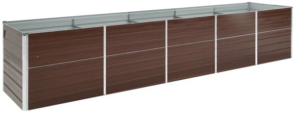 Garten-Hochbeet, Blumenkasten, Pflanzkasten Verzinkter Stahl 400x80x77 cm Braun