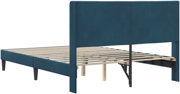 vidaXL Bettrahmen mit Kopfteil Blau 140 x 190 cm Samt 42027508 Bild 6