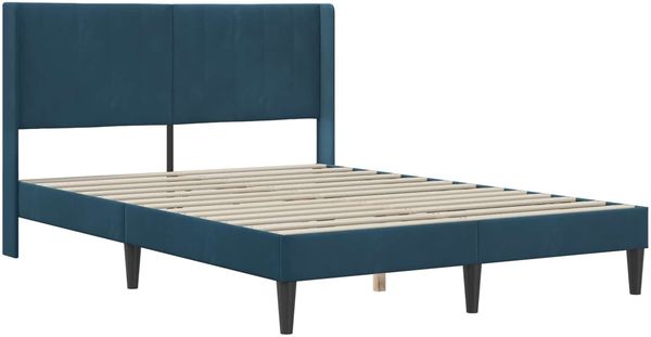 vidaXL Bettrahmen mit Kopfteil Blau 140 x 190 cm Samt 42027508 Bild 3