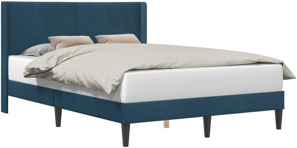 vidaXL Bettrahmen mit Kopfteil Blau 140 x 190 cm Samt 42027508 Bild 2