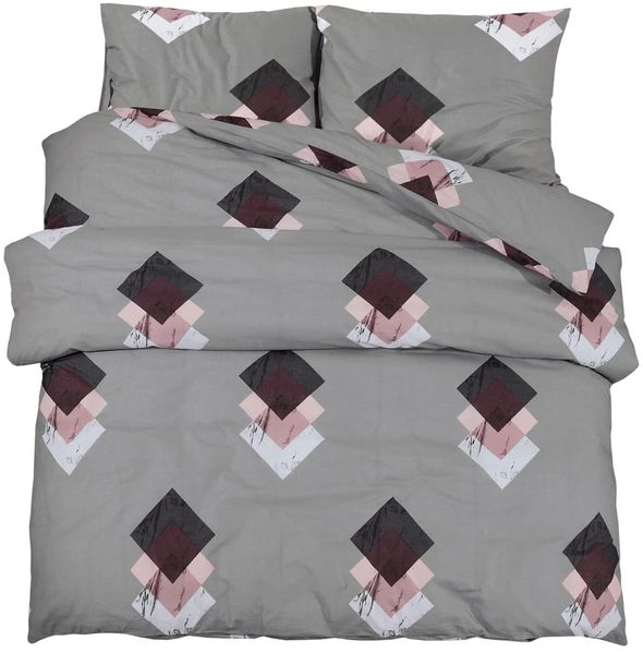 vidaXL Bettwäsche-Set, Baumwolle grau / rosa, 140x200 cm Bild 2