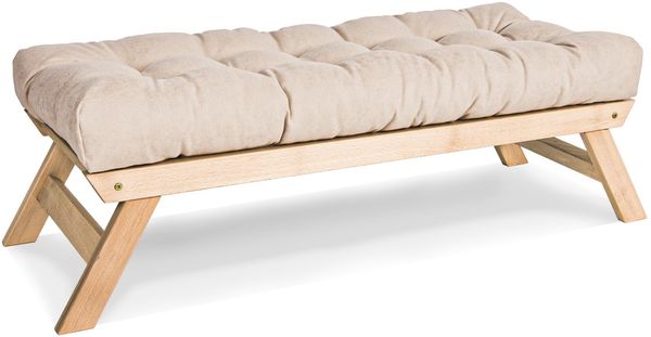 Marior HOME 'ALLEGRO' Bank, Buchenholz, Unbehandelt, Creme
