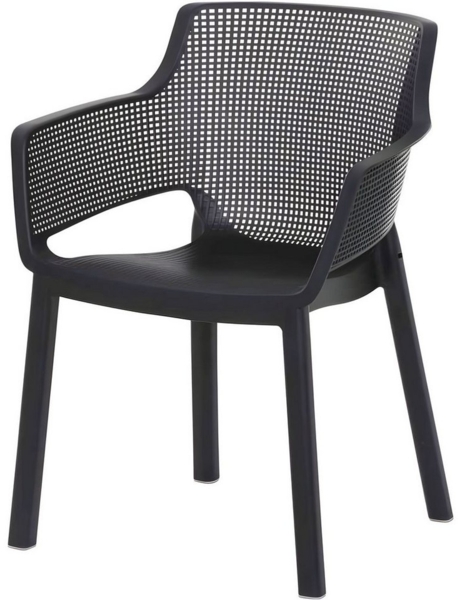 BURI Gartenstuhl Stapelstuhl "Easy" Bistrostuhl Terrassenstuhl - Stapelsessel 80cm Balkonstuhl Kunststoff graphit stapelbar Garten, Terrasse & Balkon