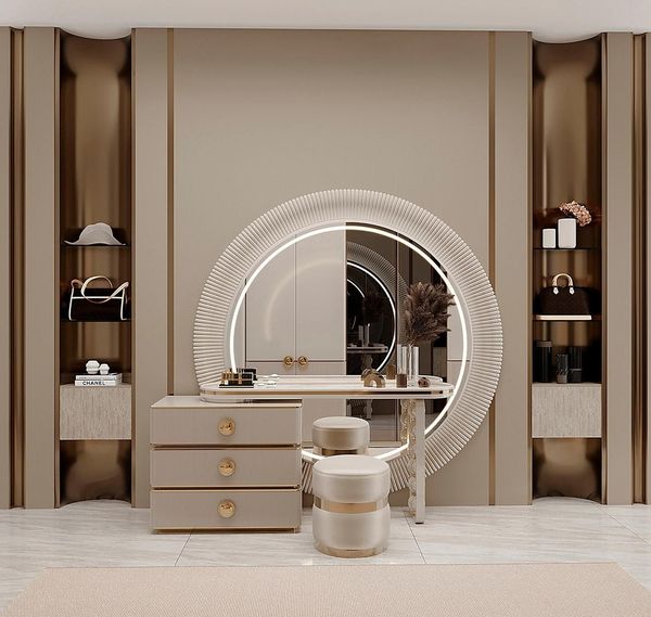JVmoebel Schminktisch Luxuriöser Schminktisch mit Spiegel und Ablageflächen für Kosmetik