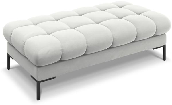 Micadoni Polsterbank Mamaia 2-Sitzer Samt Bluvel Silber schwarze Beine