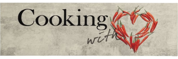 vidaXL Küchenteppich Waschbar Paprika 60x180 cm Samt 4005624