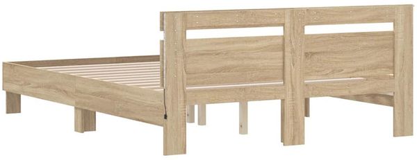 vidaXL Bettrahmen mit LED Sonoma 152 x 203 cm Holzwerkstoff 3402849 Bild 8