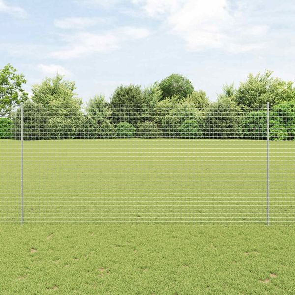 vidaXL Zaun mit Pfosten Silber 3336150