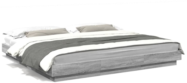 vidaXL Bettgestell Grau Sonoma 180x200 cm Holzwerkstoff 3281173