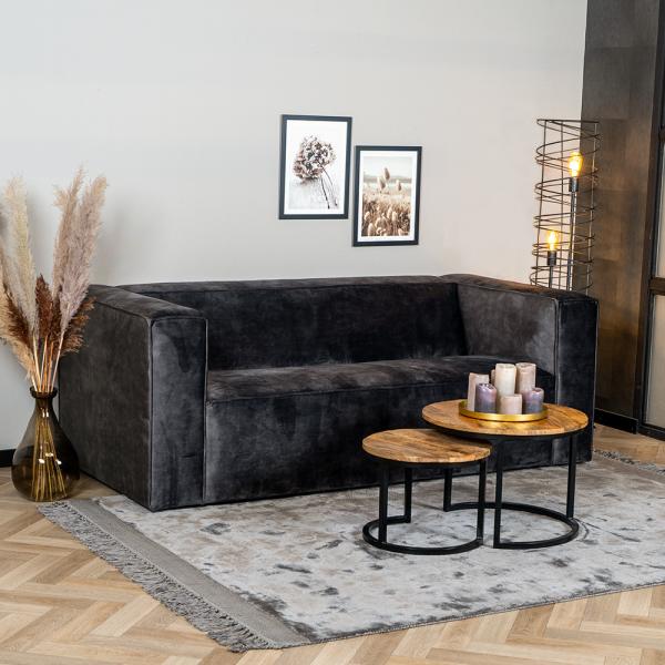 Bronx71 Samt Sofa Memphis 2,5-Sitzer anthrazit