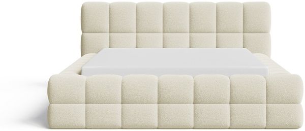 Chilly Möbel Polsterbett Verona Beige Bouclé Stoff 200x200 cm mit Stauraum Quelle 02