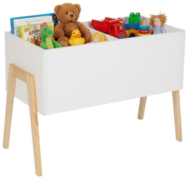 Relaxdays Kindertruhe mit Holzbeinen